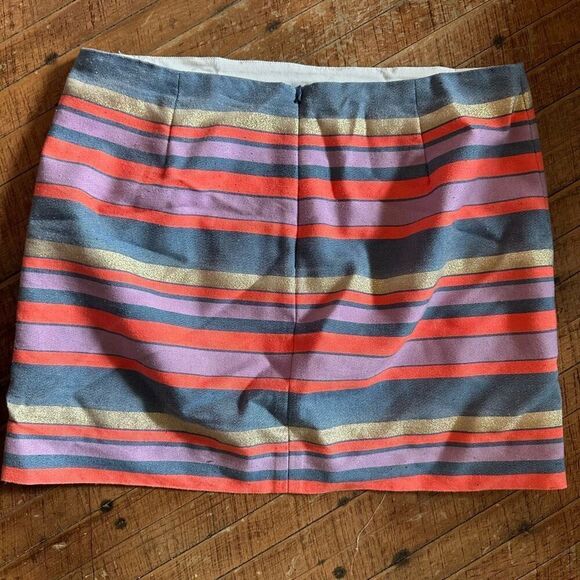 J Crew rainbow metallic striped business casual 10 skirt - Picture 3 of 3